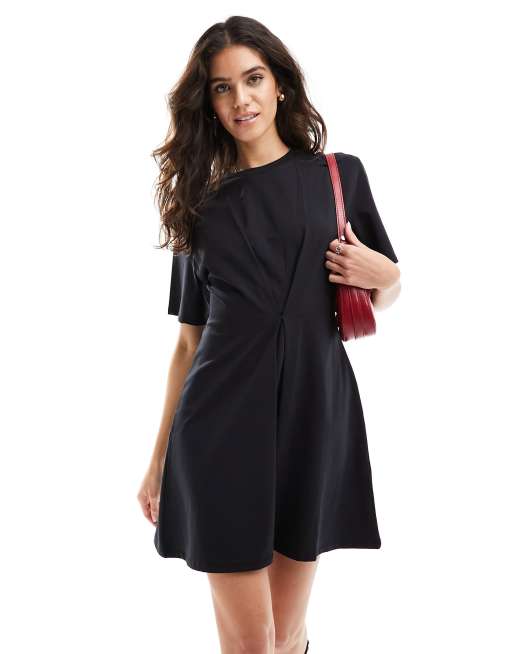 French Connection - Rallie - Vestito corto stile t-shirt nero in cotone