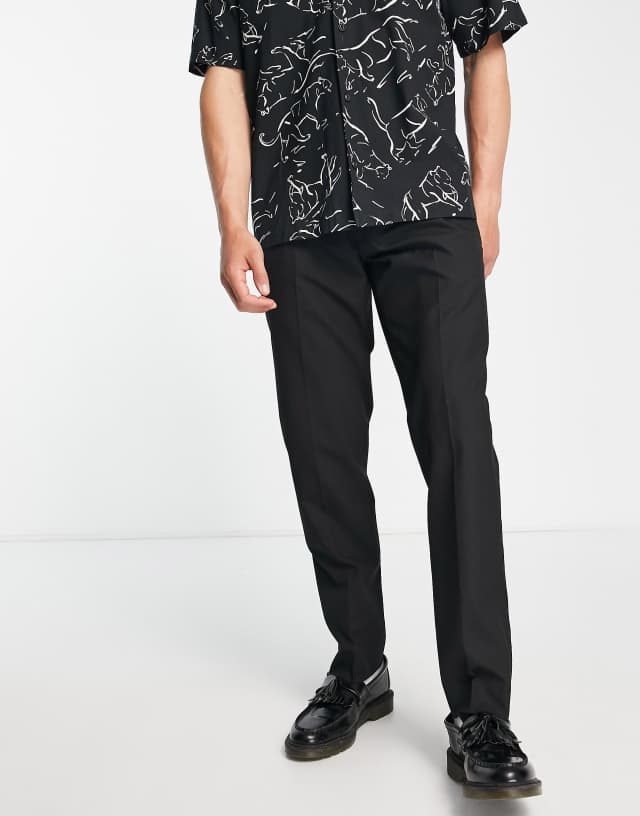 French Connection regular fit pants in black