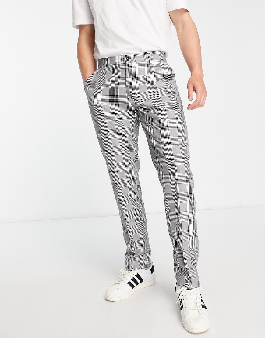 French Connection regular fit trousers in grey check