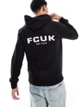 [French Connection Mens] French Connection relaxed hoodie with logo in black M Black