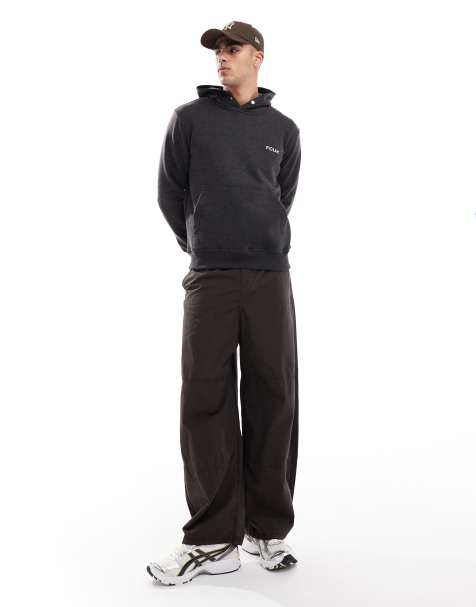 French Connection relaxed hoodie with logo in charcoal - view 1