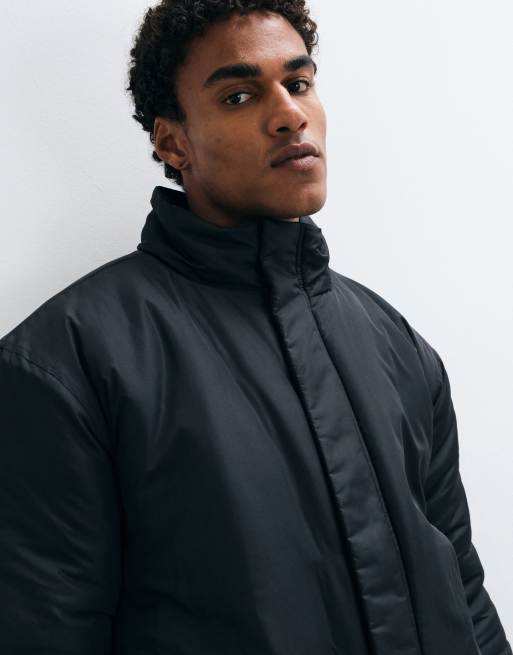 French Connection relaxed padded funnel neck jacket in black, 3 of 5