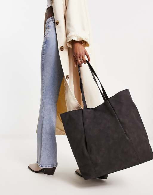 French Connection relaxed tote bag in black | ASOS