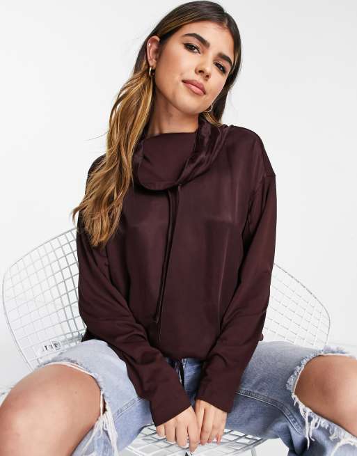 French Connection renya drawstring jumper in brown ASOS