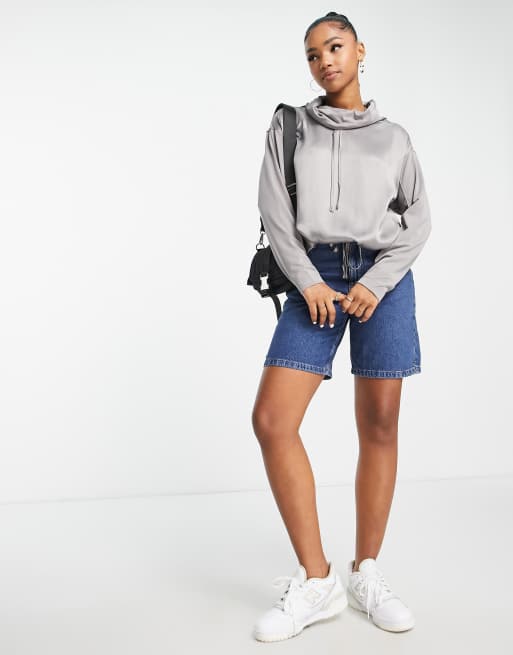 French Connection renya drawstring sweater in gray, 4 of 4