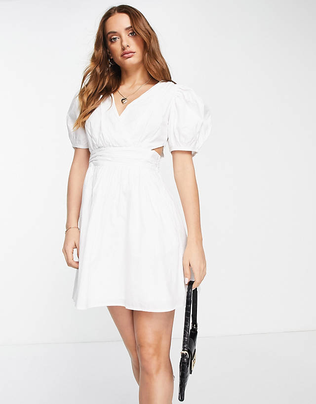 French Connection - rhodes cotton mini dress in white