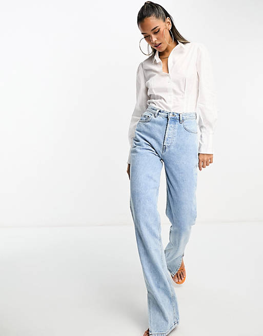French Connection Rhodes tailored poplin shirt in white | ASOS