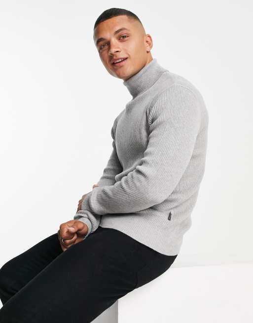 Light grey polo neck jumper best sale