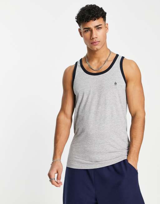 French Connection ringer tank top in light gray