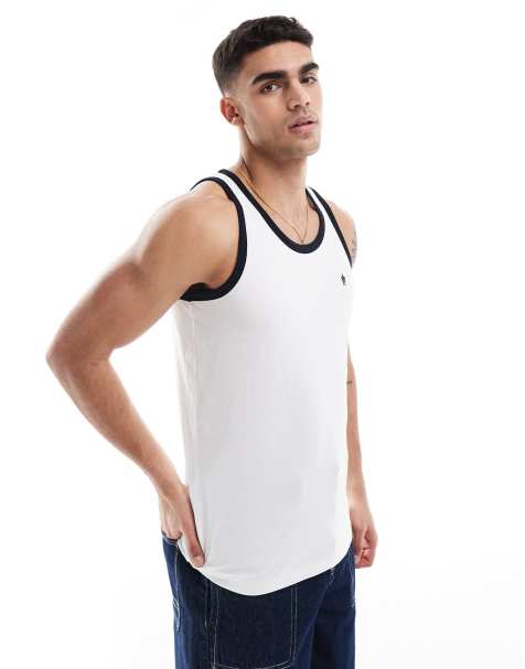 French Connection ringer tank top in white and navy - view 1