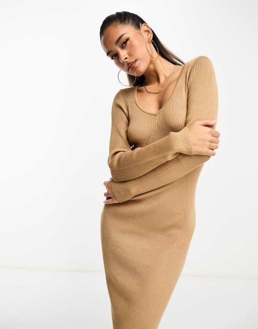 French Connection Robe c tel e mi longue Beige