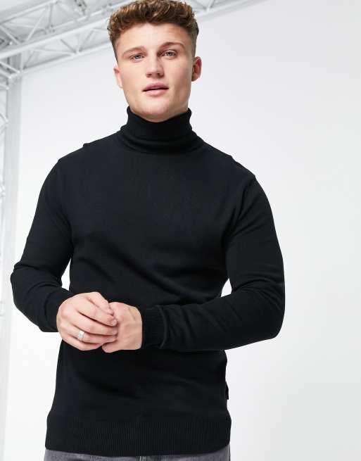 French Connection roll neck jumper in black | ASOS