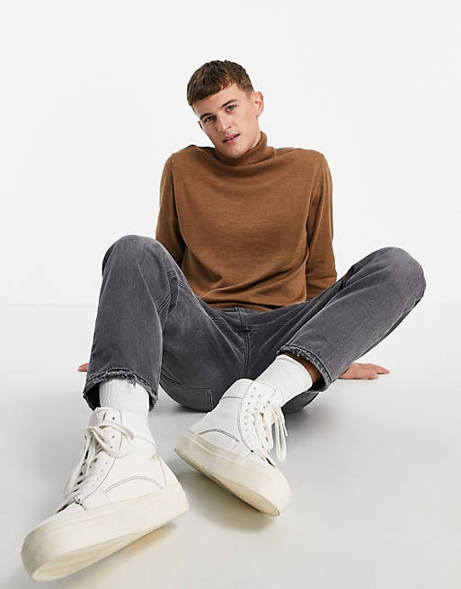 French Connection roll neck jumper in camel