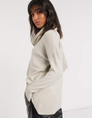 beige roll neck jumper