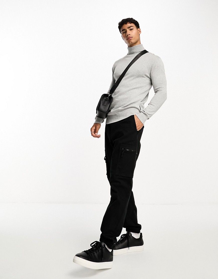 French Connection roll neck jumper in light grey