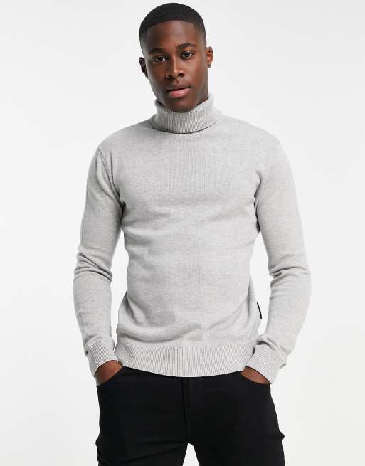 Light grey polo outlet neck jumper