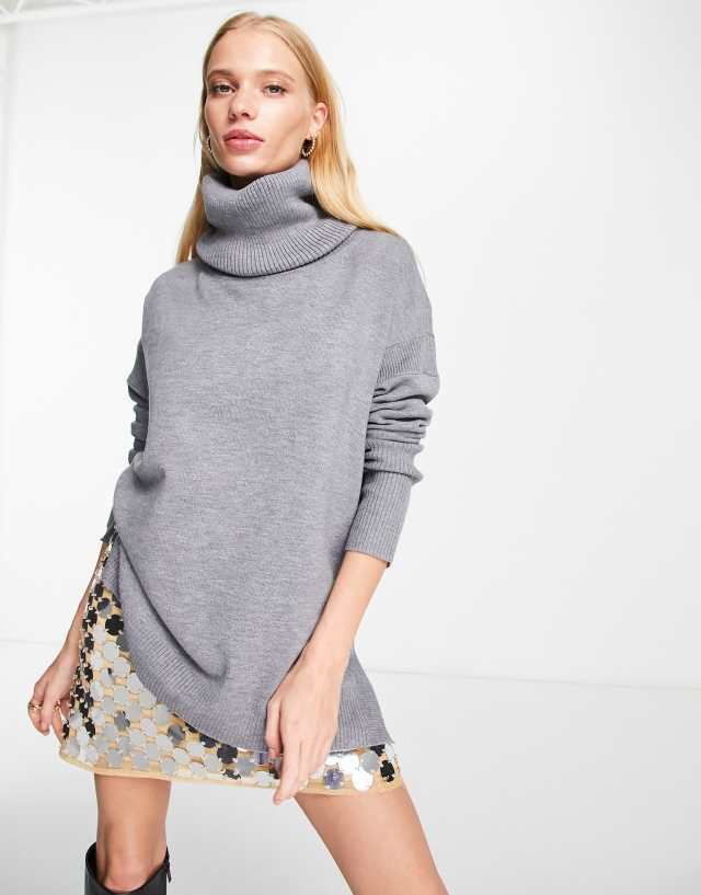 French Connection roll neck sweater in cream