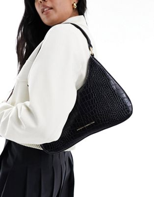 French Connection minimal shoulder bag in black - ASOS Price Checker