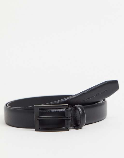 French Connection saffiano belt in black | ASOS