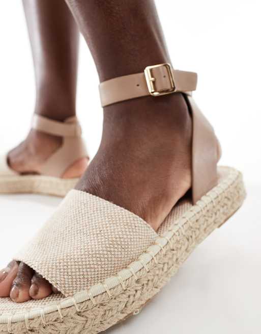 French Connection Sandali bassi in iuta color tortora ASOS