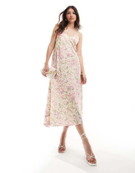 French Connection - Satijnen midi cami-jurk met fijne bloemenprint - view 1