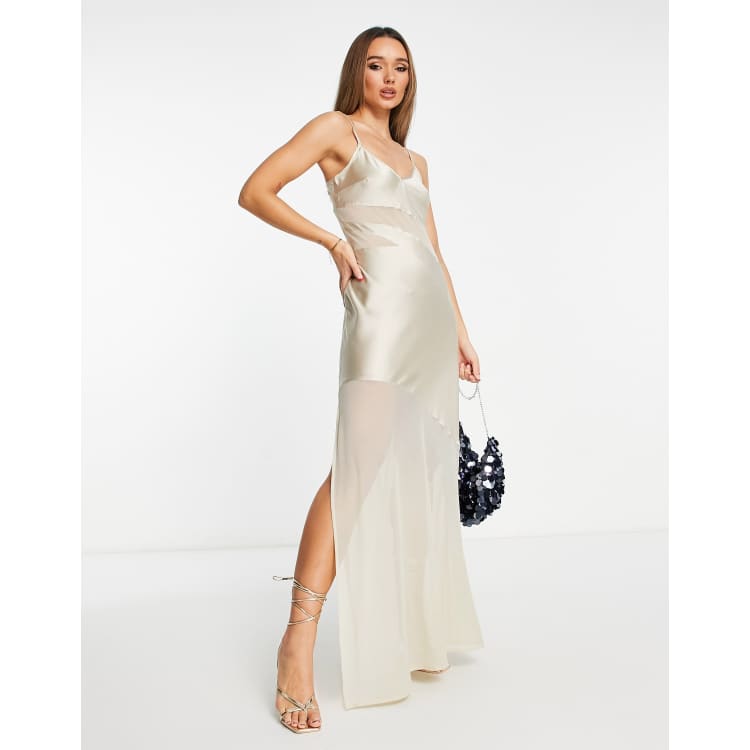 White silk 2025 cami dress