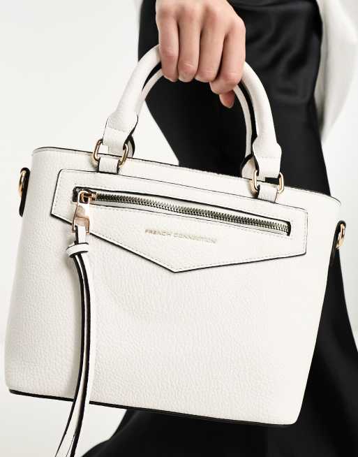 French Connection – Schultertasche in Cremeweiß