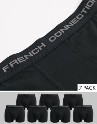 French Connection – Schwarze Unterhosen im 7er-Pack