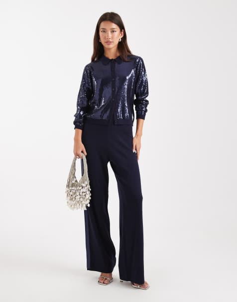 French Connection sequin co-ord in navy - view 1