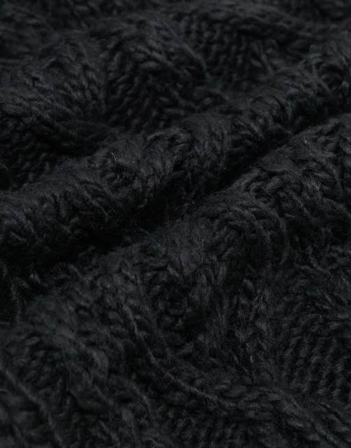 French Connection - Set con berretto e sciarpa a trecce in due colori blu navy e kaki, 4 di 4