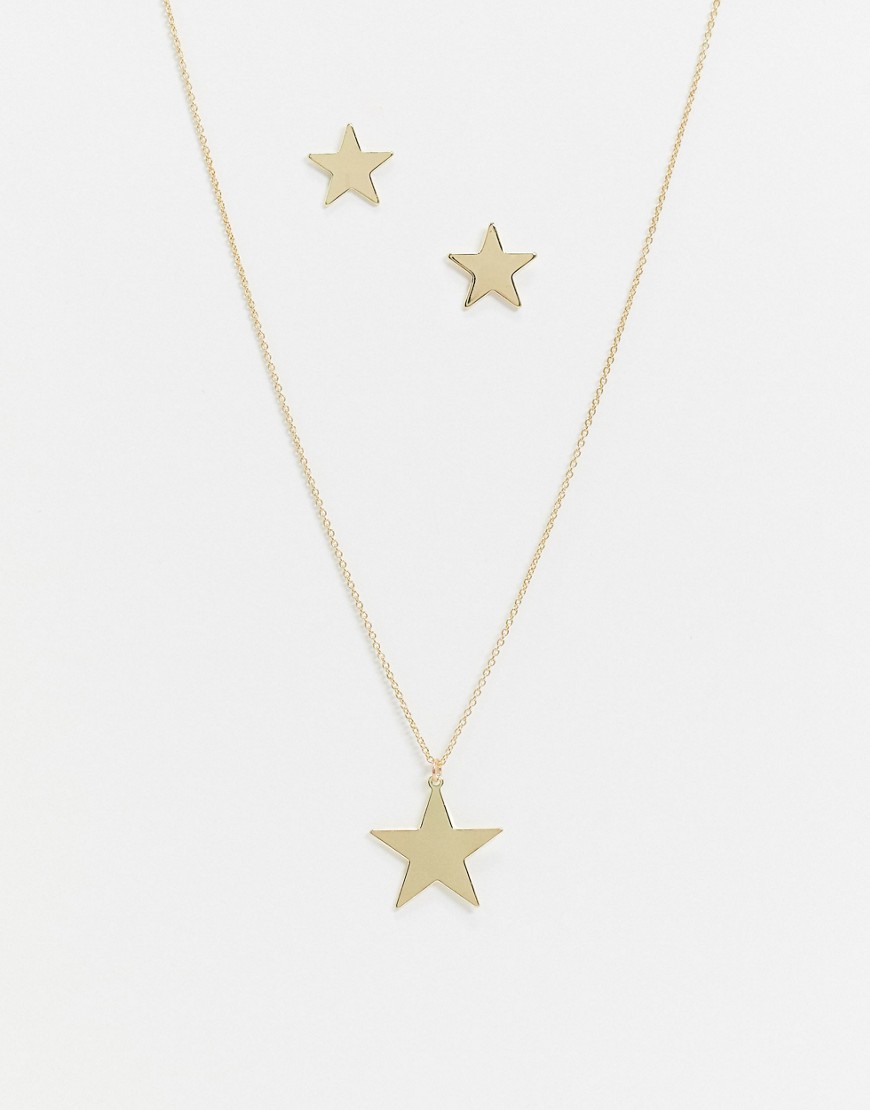 French Connection – Set med örhängen och halsband med stjärndesign-Guld