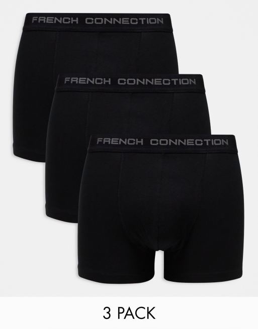French Connection - Set van 3 boxershorts in groen/rood/gemêleerd marineblauw