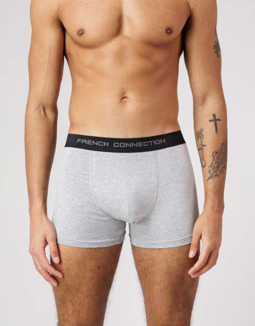 French Connection - Set van 7 boxershorts van katoen in grijs en zwart, 2 van 4