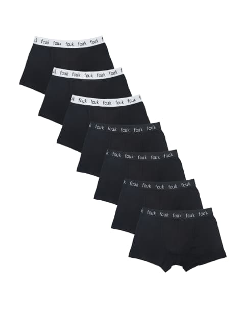 French Connection - Set van 7 boxershorts van katoen met FCUK-logo in wit - view 1