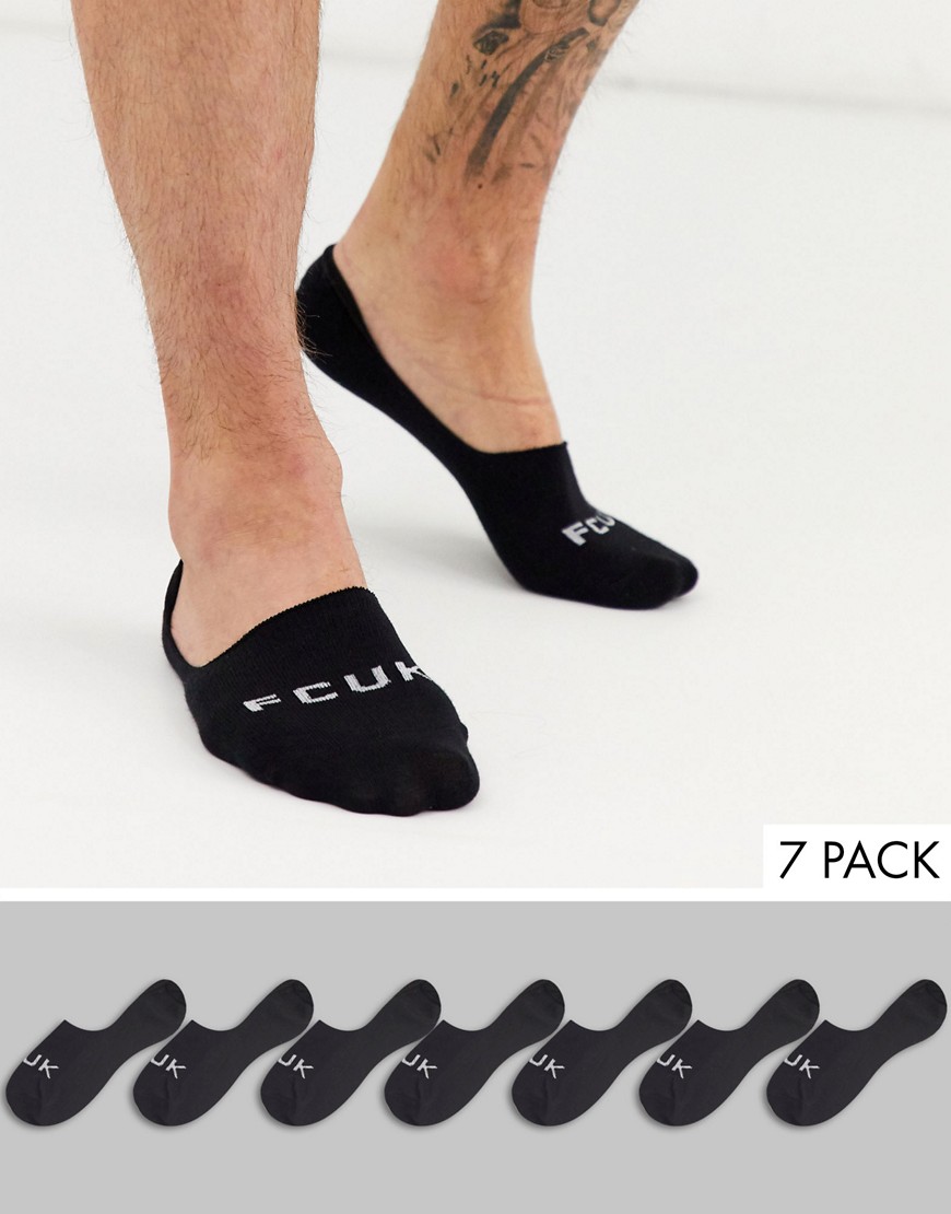 French Connection - Set van 7 Onzichtbare sokken in zwart