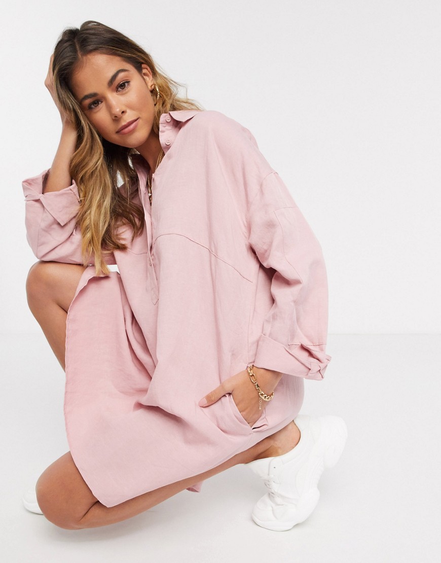 French Connection shirt dress in pink