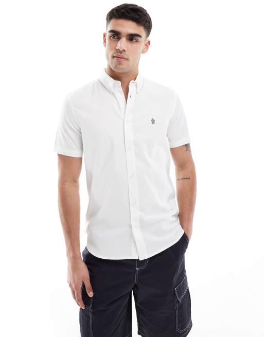 French Connection short sleeve logo shirt in white