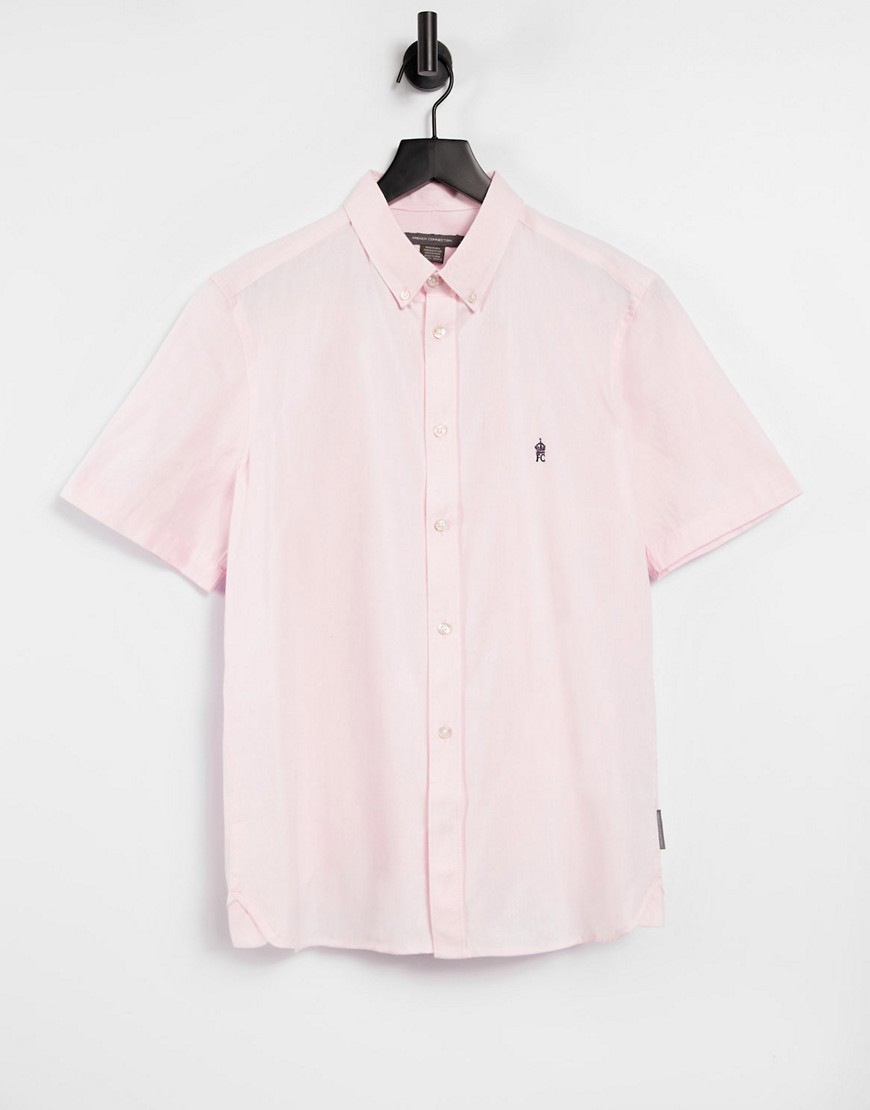 French Connection short sleeve oxford shirt in pink
