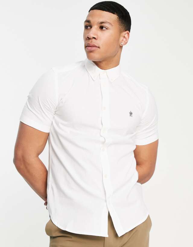 French Connection - short sleeve oxford shirt in white