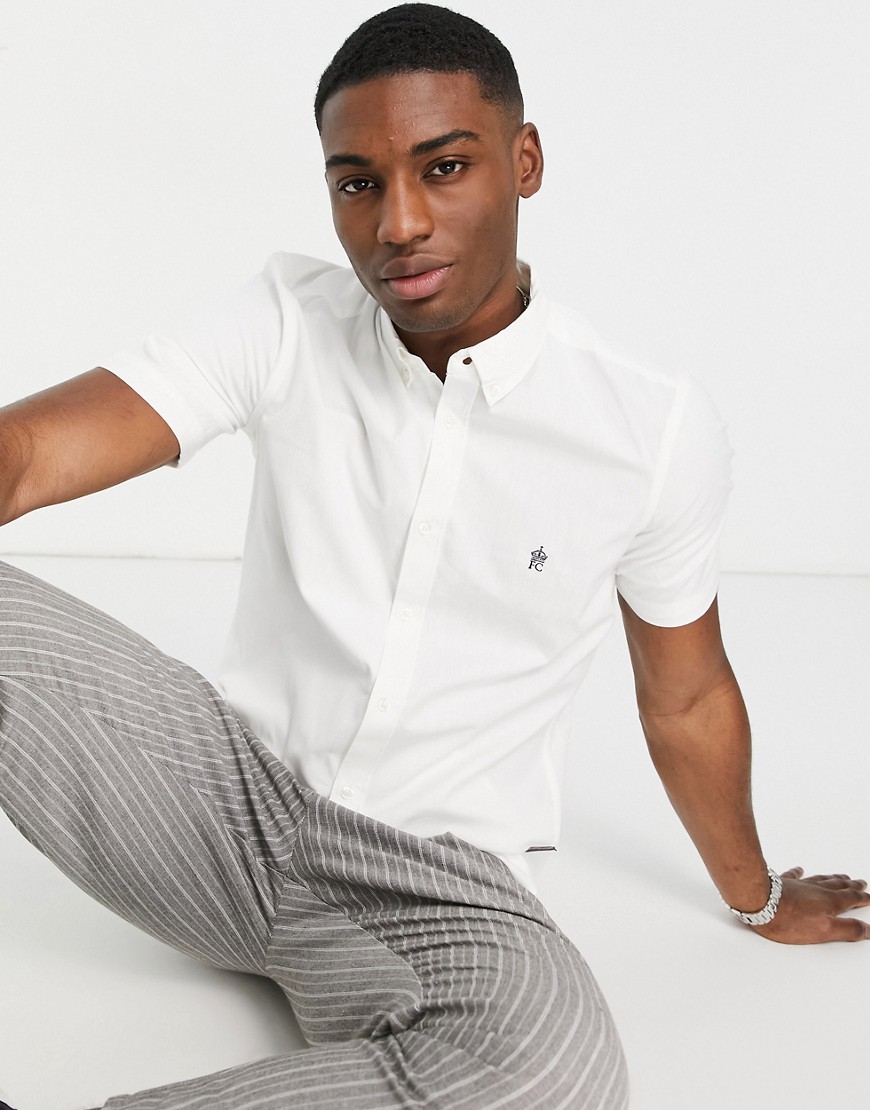 French Connection short sleeve oxford shirt in white