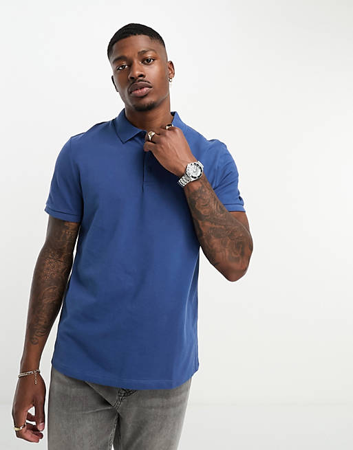 French Connection short sleeve polo shirt in blue | ASOS