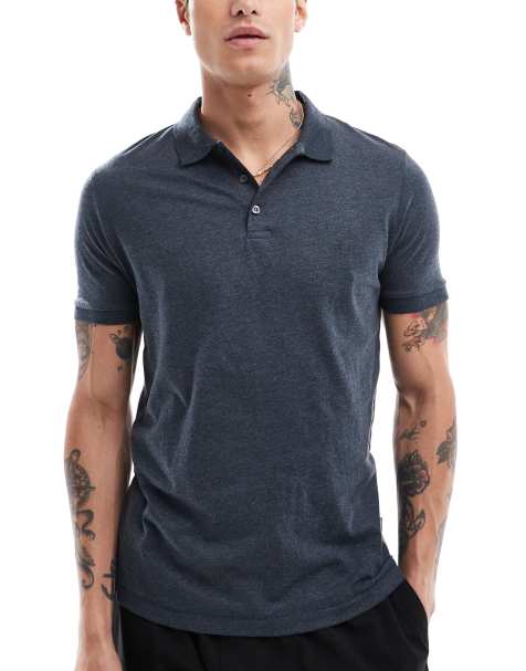 French Connection short sleeve polo shirt in navy - view 1