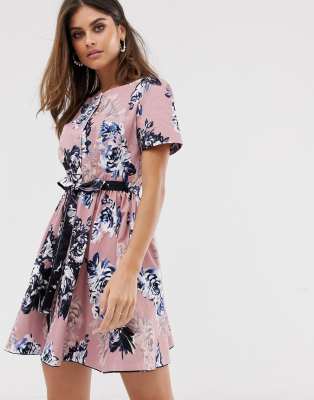 short sleeve floral dress