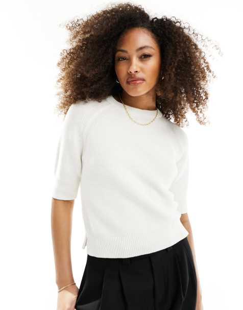French Connection short sleeve sweater in white - view 1