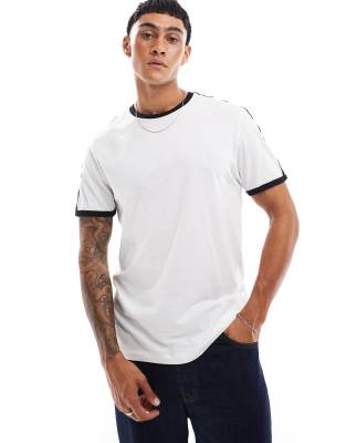 French Connection Mens French Connection Shoulder Tape Ringer T-shirt In Multi