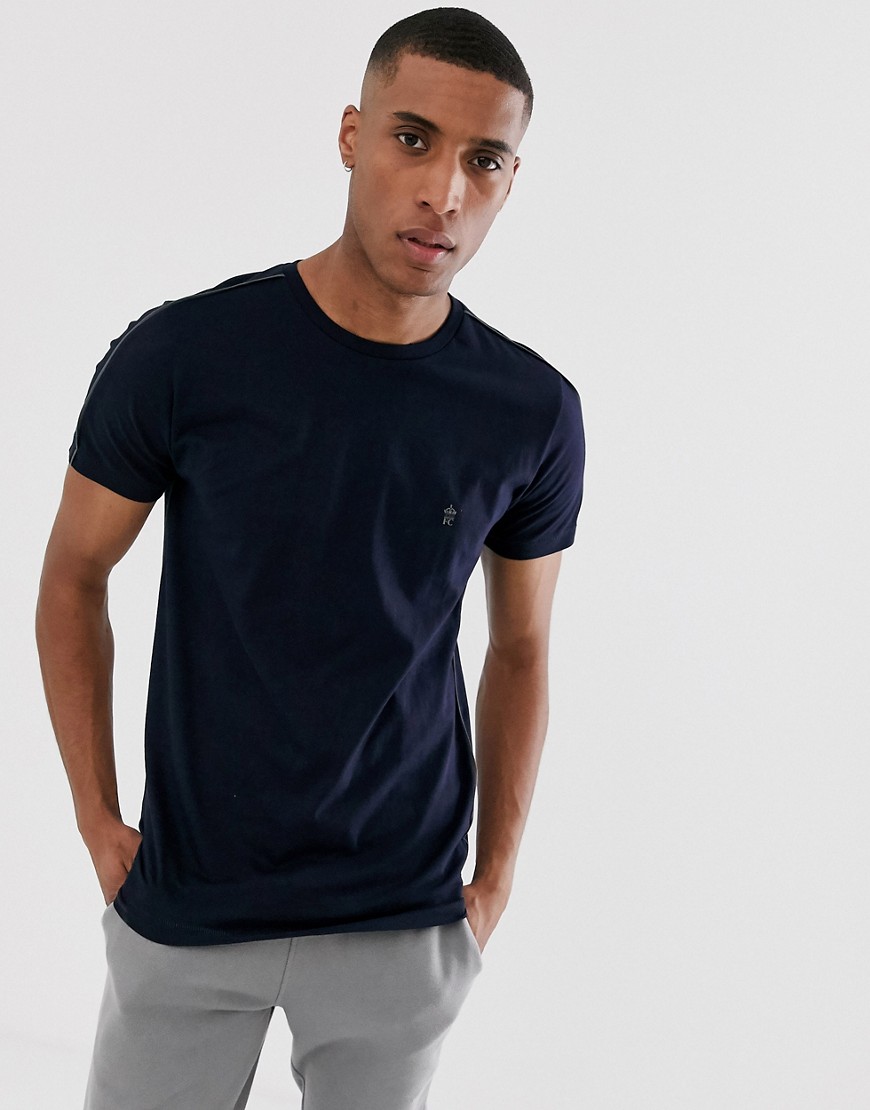 French Connection side piping T-Shirt-Blue