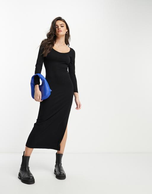 Jersey split outlet midi dress