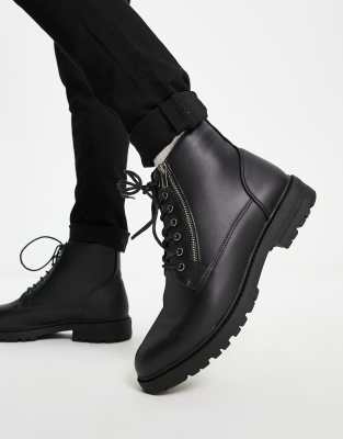 French Connection side zip boots in black