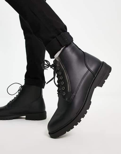 Black zip shop up boots