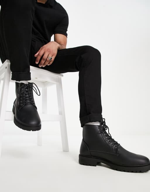 Side zip shop black boots